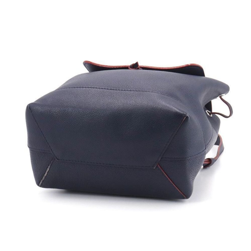 Louis Vuitton Lock Me Backpack Marine Rouge Navy Leather Rucksack Bag - Picture 3 of 6